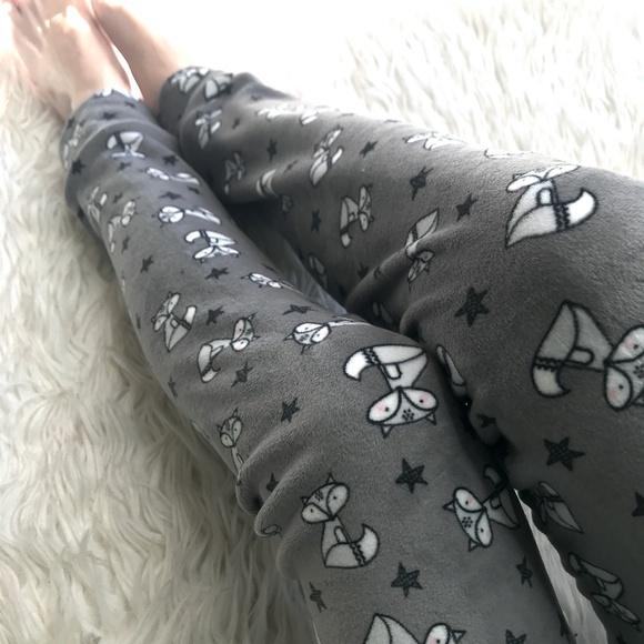 Gray Fox Soft Plush Fleece Leg Warmers Fur Lining Thermal Knee Socks Thigh Highs - Picture 5 of 14